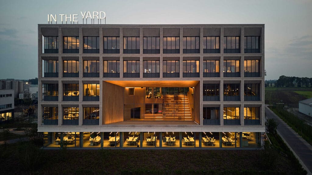 In the yard building